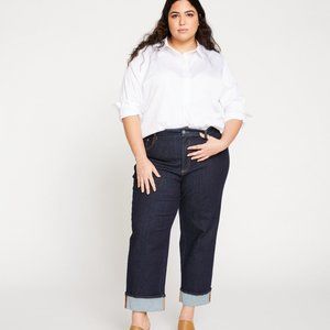 Universal Standard Stevie High Rise Cuffed Indigo Jeans sz 16